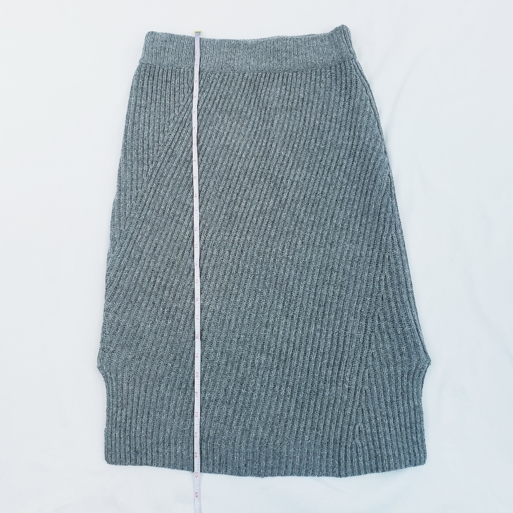 Madewell Woodside Sweater Skirt Grey Merino Wool Stretchy Size XS - Picture 5 of 8